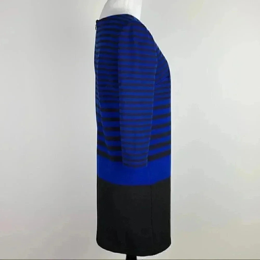 Ann Taylor dress size SP black blue striped pencil - Picture 4 of 10